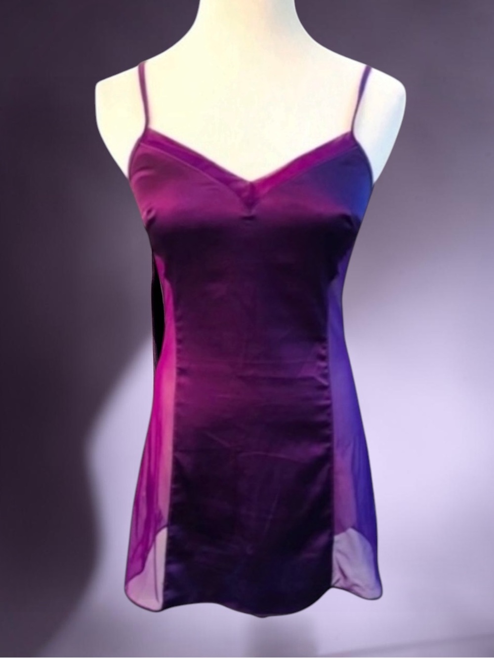 LA PERLA STUDIO Purple Short Nightie Chemise Slip Lingerie Size Small
